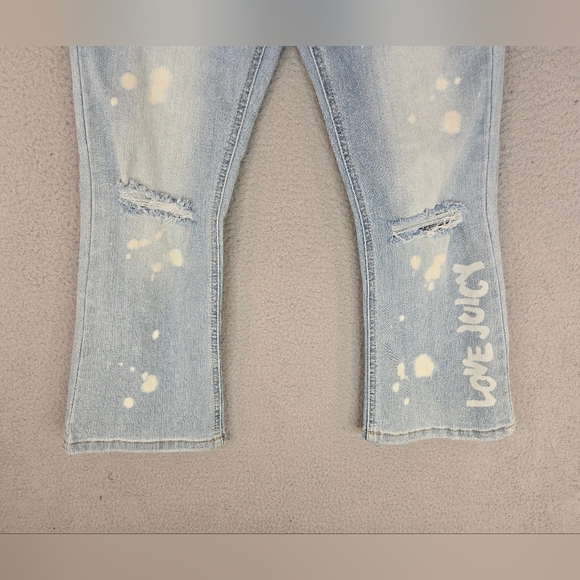 Juicy Couture Kids Cropped Kick Flare Jeans Sz 12 Lightwash Denim - Picture 4 of 12